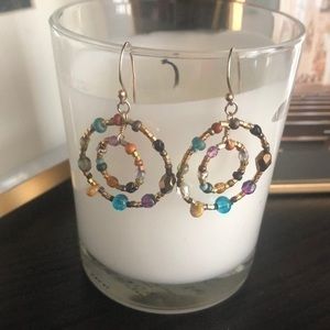 Beaded circle earrings